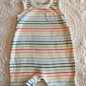 Gap white striped tank onesie. 0-3 months